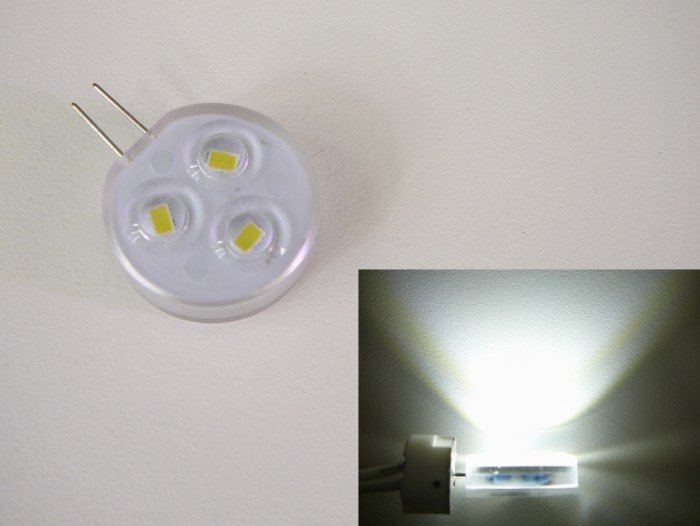 LED žárovka G4 - E2W 120° 12-24V Studená bílá