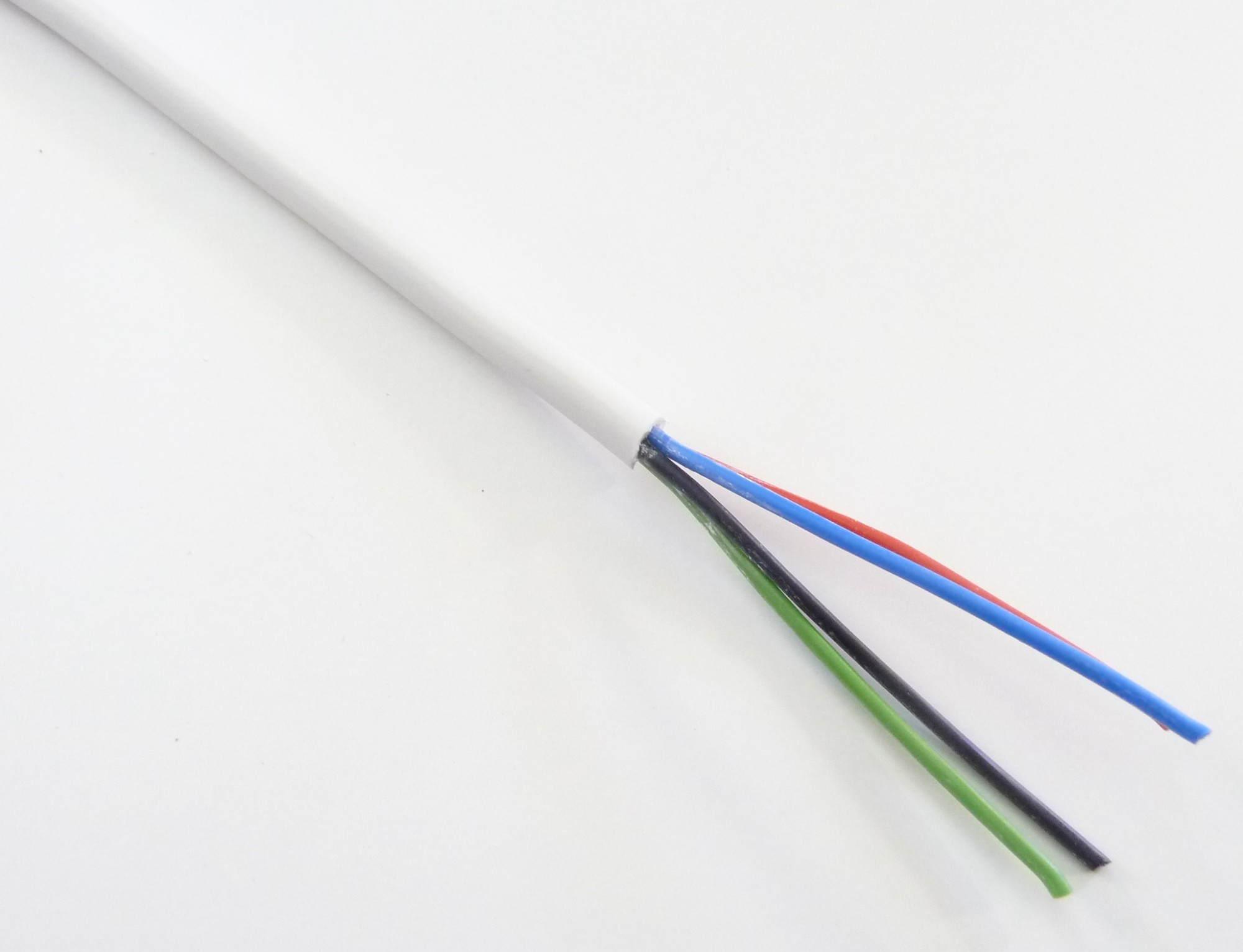 RGB kabel 4x0,5 kulatý Bílá