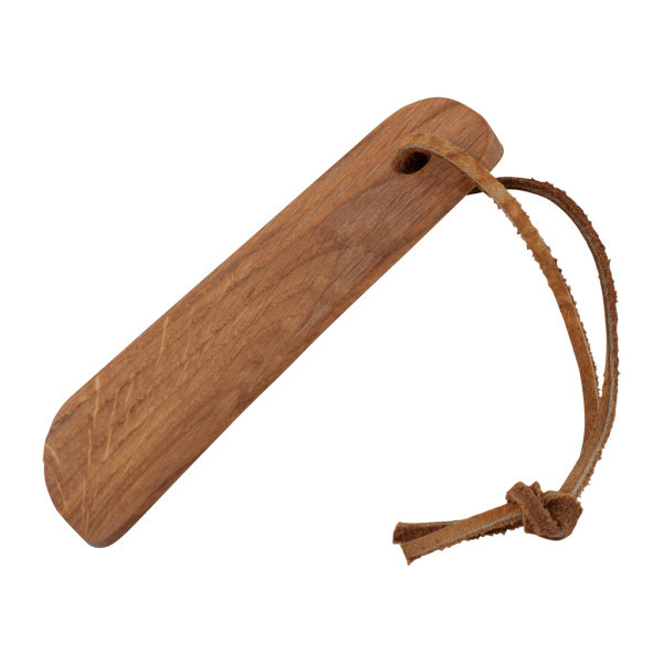 Redecker Dřevěná lžíce na boty s koženou šňůrkou z dubového dřeva 11,5 cm