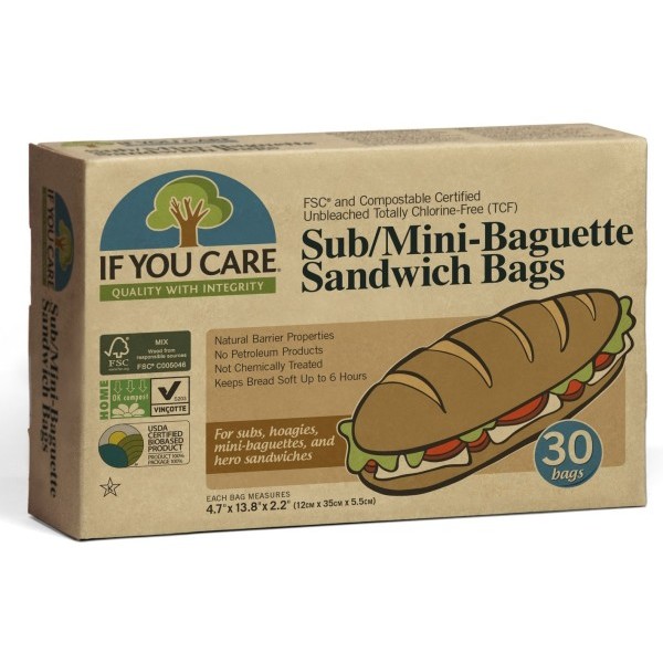 IF YOU CARE Sáčky na bagety a sandwich Velikost -  mini 30 ks