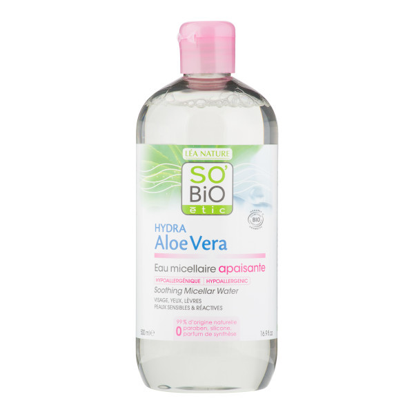SO’BiO étic Micelární voda Aloe Vera zklidňující 500 ml