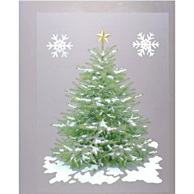 Obraz na okno "Svetielkujúci vianočný stromček"