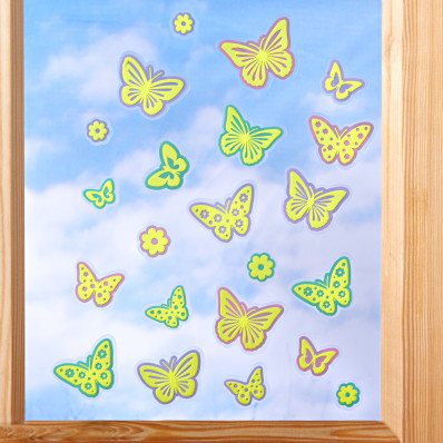 Obraz na okno "Motýle", samosvietiace