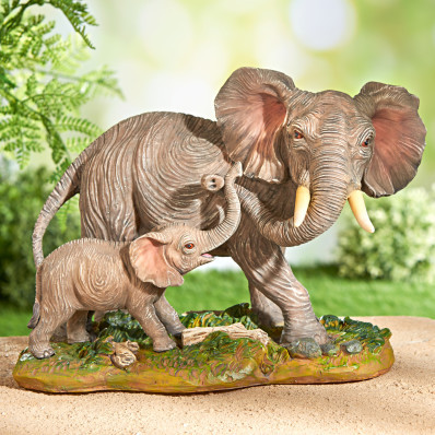 Dekorácia "Slonica so sloníkom"