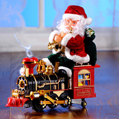 Dekorácia "Santa Claus na lokomotíve"