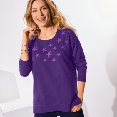 Žakárový pulovr s motivem hvězd