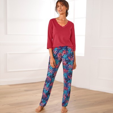 Pyžamové kalhoty s exotickým vzorem