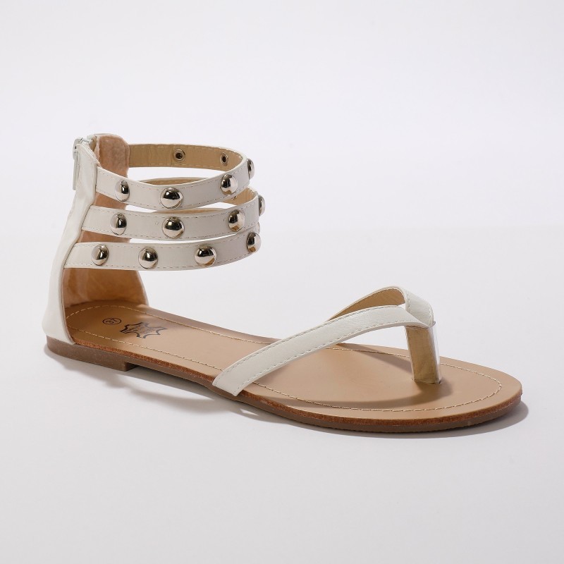Žabková sandále, biele